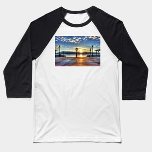 Revere Beach Clock at Sunrise Angled Long Shadow Revere MA Baseball T-Shirt